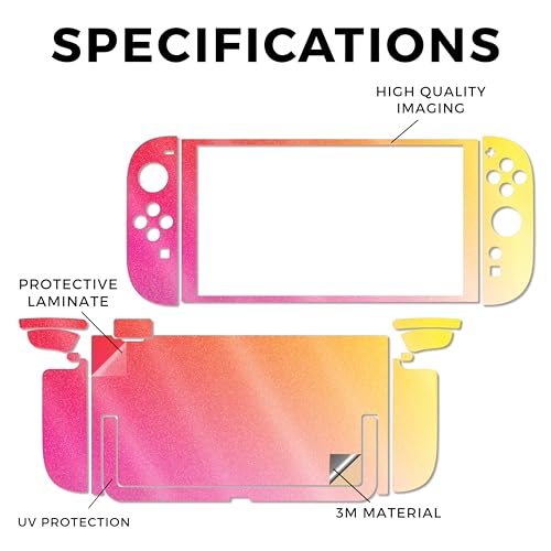 Glossy Glitter Gaming Skin Compatible with Nintendo Switch 2 Console Only - Sunset Blur - Premium 3M Vinyl Protective Wrap Decal Cover - Easy to Apply | Crafted in The USA by MightySkins - color: Sunset Blur, size: Switch 2 Console Skin Only, style: Gloss
