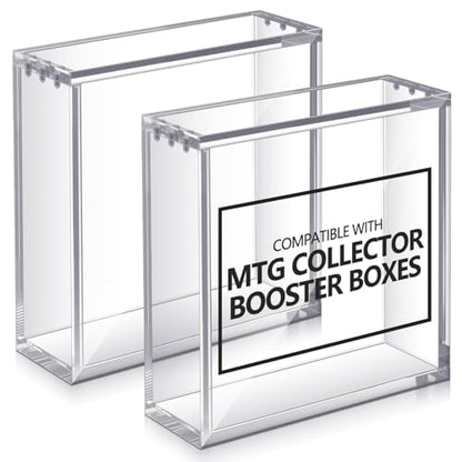 Cinnvoice Collector Booster Boxes, Compatible with MTG Collector Booster Boxes Acrylic Magnetic Case Protective Stackable for Collectors (2 Pcs,5.67 x 1.54 x 5.24 Inch)