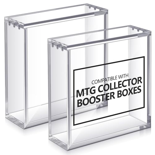 Cinnvoice Collector Booster Boxes, Compatible with MTG Collector Booster Boxes Acrylic Magnetic Case Protective Stackable for Collectors (2 Pcs,5.67 x 1.54 x 5.24 Inch)
