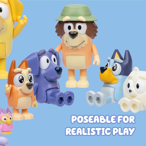 Bluey Super Fan Figurines Set, 12-Character Figure Pack | 9 fully articulated mini figures incl. Bluey, Bingo, Joff & Pom Pom; toddler figurine toys ages 3+ - style: Bluey Super Set