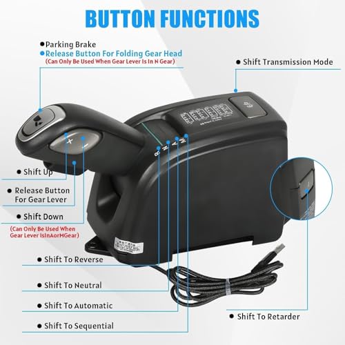 RYLNOK 3-in-1 Handbrake&Automatic&Manual Transmission Gear Shift for PC USB for ETS 2 European/American Truck SIM Racing ATS CTS Fit for Logitech G923 G29 G27 G25 and T-GT II T300 T500