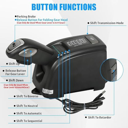 RYLNOK 3-in-1 Handbrake&Automatic&Manual Transmission Gear Shift for PC USB for ETS 2 European/American Truck SIM Racing ATS CTS Fit for Logitech G923 G29 G27 G25 and T-GT II T300 T500