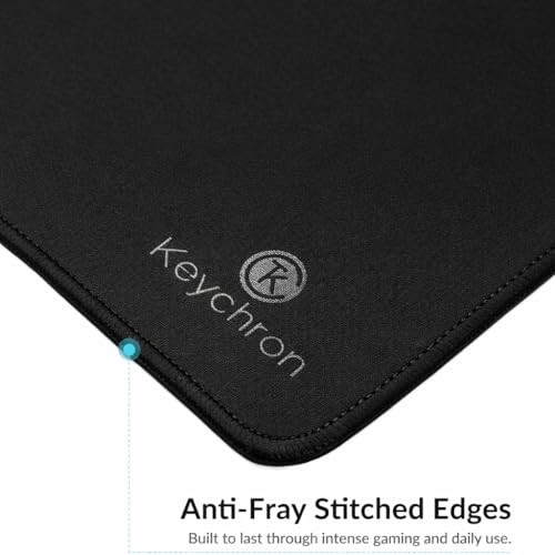 Keychron XL Gaming Mouse Pad Desk Mat, 35.4" × 15.7", Soft Micro-Weave Surface, Non-Slip Rubber Base, Anti-Fray Stitched Edges, Extended Large Mousepad for Gaming & Office – Black - size: XL - 35.4 x 15.7 inches