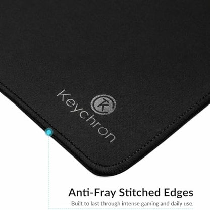 Keychron XL Gaming Mouse Pad Desk Mat, 35.4" × 15.7", Soft Micro-Weave Surface, Non-Slip Rubber Base, Anti-Fray Stitched Edges, Extended Large Mousepad for Gaming & Office – Black - size: XL - 35.4 x 15.7 inches