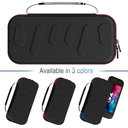 ADVcer Switch 2 Carrying Case with 24 Game Card Cartridges and Large Zipper Pocket, EVA Hard Shell Portable Travel Protective Case for Nintedo Switch2 Handheld Console, Controller & Accessories (Red) - color: Red