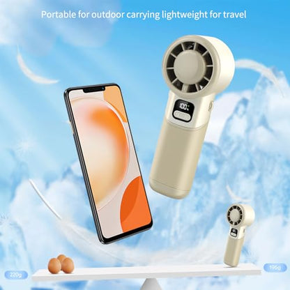 Portable Handheld Fan, 3 in 1 High-Speed Turbo Mini Fans, 3600mAh Rechargeable Personal Fan with LED Display,90°Foldable Small Pocket Fans for Travel/Commute/Outdoor, Gifts for Women Man - style: BG-01