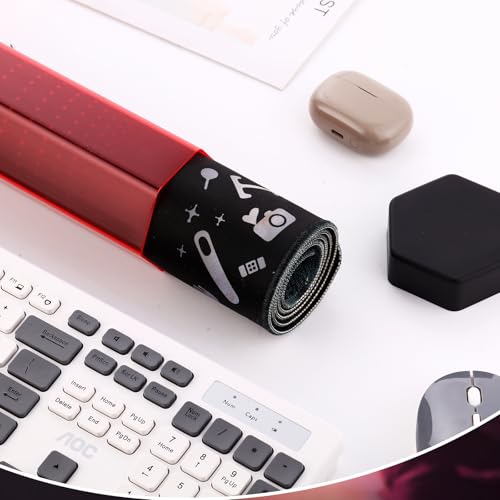 Lineshading 8 Pcs Hexagon Playmat Tube 15 Inch Easy in and Out Case Design, Playmat Holder Tube for Storage with Caps Compatible with MTG, Magic: The Gathering, RPG, Won't Roll Off Surfaces(Red) - color: Red