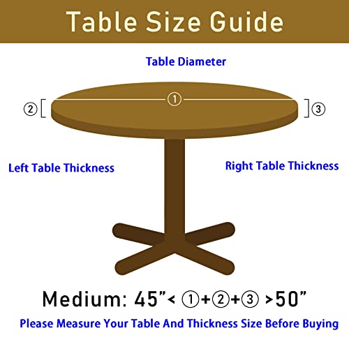 Fall Autumn Maple Leaves Round Tablecloth Elastic Fitted Table Cover Washable Elastic Edge Tablecloths for Kitchen Dining Party Fitted Table 45-50 inch - color: Maple Leaves M, size: 40" (Round)