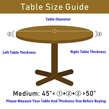 Fall Autumn Maple Leaves Round Tablecloth Elastic Fitted Table Cover Washable Elastic Edge Tablecloths for Kitchen Dining Party Fitted Table 45-50 inch - color: Maple Leaves M, size: 40" (Round)