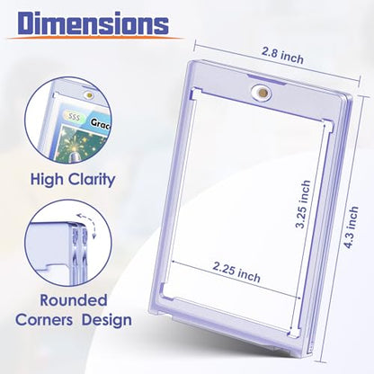 Kitoyz 24 ct Magnetic Card Holder for Trading Cards, 35PT Baseball Card Case Magnet Toploaders Sports Card Protectors with UV Protection Fit for TCG, Game Cards, Football Cards - size: 24P