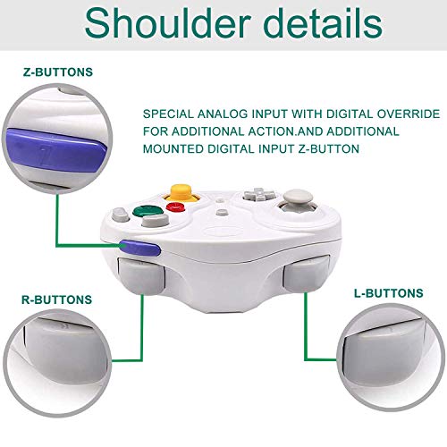 TOOPONE Wireless Gamecube Controllers, Classic Wavebird Wireless Wii Controller Remote Gamepad Joystick for Nintendo Gamecube & Wii (Black and White)