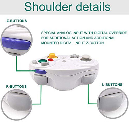 TOOPONE Wireless Gamecube Controllers, Classic Wavebird Wireless Wii Controller Remote Gamepad Joystick for Nintendo Gamecube & Wii (Black and White)