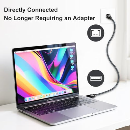 USB to Ethernet Cable 20Ft,USB 3.0 Male to RJ45 Serial Adapter Directly Connected, Compatible with Laptop, PC, MacBook, Switch, Windows, macOS, Linux(20Ft/6M) - size: 20Ft