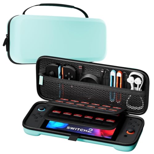 ProCase Carrying Case for Nintendo Switch 2 2025, Slim Travel Case -Matcha | Hard Portable Storage Bag with 24 Game Card Slots, Protective Pouch for Switch 2 Console & Accessories, Slim Fit - color: Matcha, size: for Nintendo Switch 2 (2025 Release)