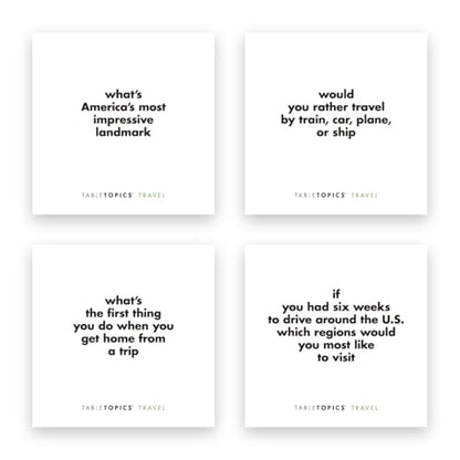 TableTopics Travel to Go Question Card Game - 40 Conversation Starter Cards About Travel, Vacations, Roadtrip Essentials for Friends, Adult Car Game