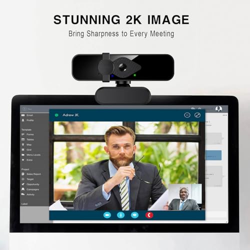 2K Ultra HD Webcam, Computer Camera for PC Monitor Laptop Desktop - External Web Cameras with Microphone, USB C Adapter, Privacy Cover for Video Conferencing, Streaming & Online Learning - style: 2K Webcam + USB C Adapter