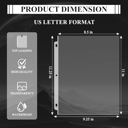 Page Protectors for 3 Ring Binder, Sheet Protectors 8.5 x 11 Inch, 200 Per Box Clear Sheet Protectors for 3 Ring Binder, Plastic Sleeves for Paper 8.5x11 Heavy Duty, Top Load & Reinforced 3-Hole.