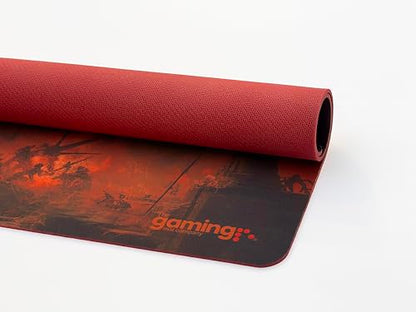 The Gaming Mat Company Single Player MTG Playmat & Mouse Pad – 28" x 14" Heavenly Battle Gaming Mouse Pad Compatible with Magic: The Gathering playmats, MTG Cards, TCG Gaming mat - color: Heavenly Battle