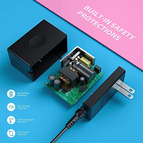 45W Charger for Nintendo Switch, YCCTEAM Charger AC Adapter Power Supply 15V 3A Fast Charging Kit Compatible with Switch OLED/Dock and Pro Controller (Support TV Mode),Black