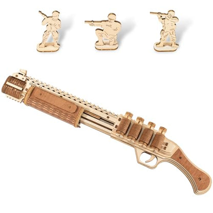 3D Wooden Puzzle for Adults, Rubber Band Guns, Toy Shotgun Model Building Kit, DIY Wood Crafts Cool Toy, Hobbies for Man, Unique Gift for Kids, Adults, Lovers - color: Shotgun