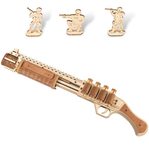 3D Wooden Puzzle for Adults, Rubber Band Guns, Toy Shotgun Model Building Kit, DIY Wood Crafts Cool Toy, Hobbies for Man, Unique Gift for Kids, Adults, Lovers - color: Shotgun