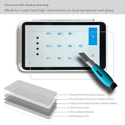 [2-PACK] Tempered Glass Screen Protector Designed for Square Terminal Credit Card Machine 5.5" Touchscreen Anti Scratch/Fingerprint (HD Clear) - color: Terminal - HD Clear