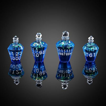 7PCS Potion DND Dice Set,Transparent Sharp Edge Dice Set D&D RPG Polyhedral Dice,for Dungeons and Dragons TTRPG Games Roleplaying Games.(Blue Silk with Scale) - color: Blue Silk With Scale