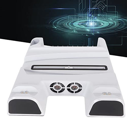 Cooling Stand with Dual Cooling Fans for PS5 Console, 3 Fan Speed Dual Controller Charger Console Stand with 11 Game Slot for PS5 Digital Disc Edition