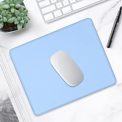 Hsurbtra Mouse Pad, Premium-Textured Square Mousepad 10.2 x 8.3 Inch, Stitched Edge Anti-Slip Waterproof Rubber Pretty Cute Computer Mat for Office Gaming Laptop Women Kids Sky Blue - color: Sky Blue, size: Square Mousepad (10.2" x 8.3")