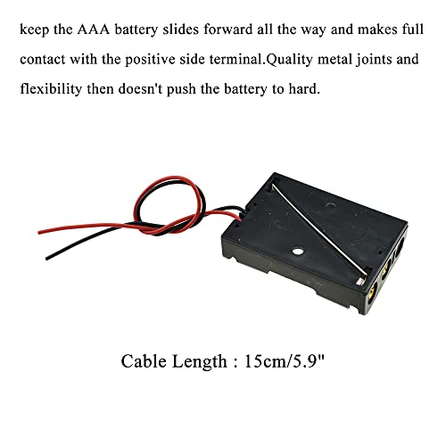 HAHIYO 4.5V AAA Battery Holder Bundle Series with Wire Sturdy Clapm Flexible Springs Contact Build-in Harnesses Batteries Black Case Easy Install 8 Pieces for Wall Clocks Ham Radio Kids Toys - style: Without cover-3AAA-8P