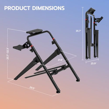 ARES WING Foldable Sim Racing Wheel Stand & Formula GT Cockpit | Compatible with Fanatec, Thrustmaster, Logitech, Moza, and Racing Games for PS5, PS4, Xbox & PC - size: Stand