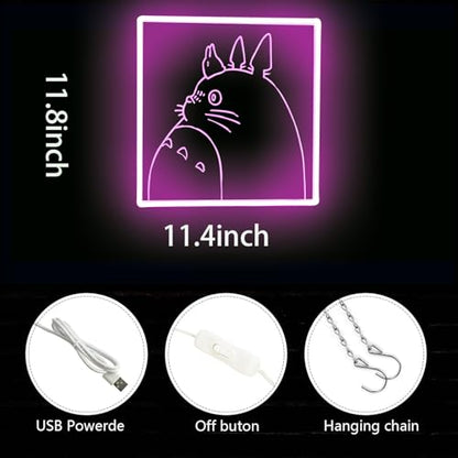 LED Neon Sign, Dimmable Anime Wall Light, 11.8 x 11.4 inch, Bedroom Game Room Decor - color: S-LM