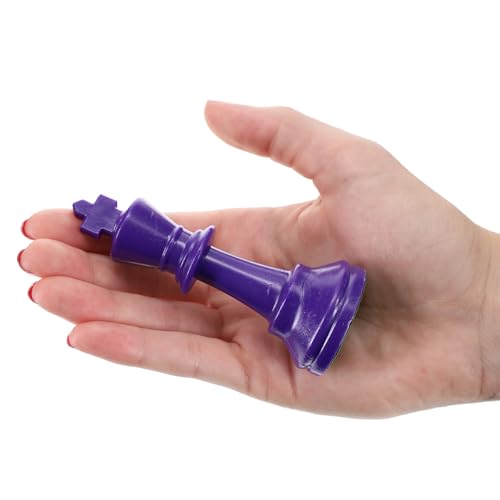 WE Games Color Bright Plastic Staunton Tournament Chess Pieces with 3.75 in. King - Half Chess Set of Chess Pieces Only, Purple - color: Purple