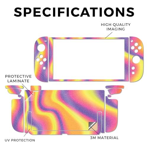Glossy Glitter Gaming Skin Compatible with Nintendo Switch 2 Console Only - Melted Stripes - Premium 3M Vinyl Protective Wrap Decal Cover - Easy to Apply | Crafted in The USA by MightySkins - color: Melted Stripes, size: Switch 2 Console Skin Only, style: