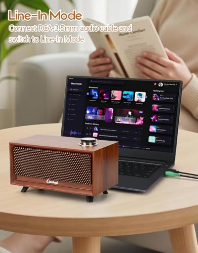 Wooden PC Soundbar Computer Speakers –PC Speakers USB Powered | PC| Line-In | Bluetooth 3 Modes, 3.5mm/USB Input Wooden Computer SoundBar Compact Stereo Speaker for Desktop, Laptop, Monitor, Tablet