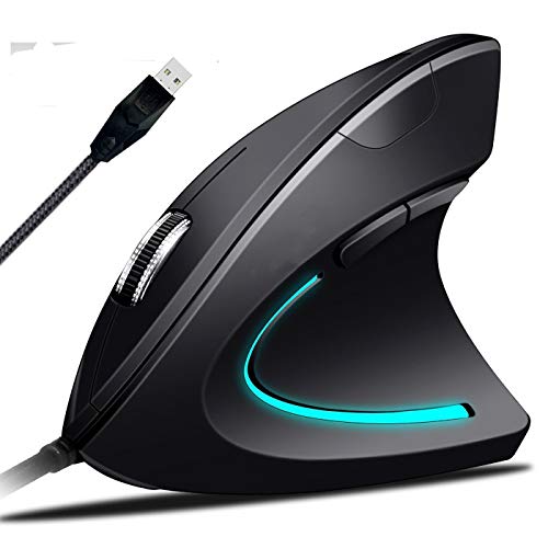 Ergonomic Mouse High Precision Optical Vertical Mouse Adjustable DPI 800/1200 / 2400/3200 Wired Computer Mouse
