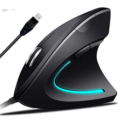 Ergonomic Mouse High Precision Optical Vertical Mouse Adjustable DPI 800/1200 / 2400/3200 Wired Computer Mouse