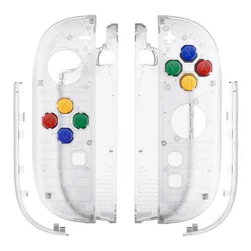 eXtremeRate DIY Replacement Shell Buttons for Joycon 2, Custom Housing Faceplate Case + Decorative Strips + ABXY Direction Keys + Tools for Nintendo Switch 2 Controller - Essence Version - Clear - color: Clear