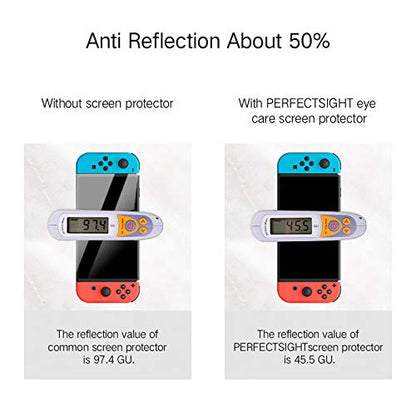 PERFECTSIGHT Anti Blue Light Anti Glare Matte Low Reflection Tempered Glass Screen Protector compatible with Nintendo Switch 6.2 inch, Eye Protection Relieve Eye Fatigue 1 Pack - size: NS 6.2 inch