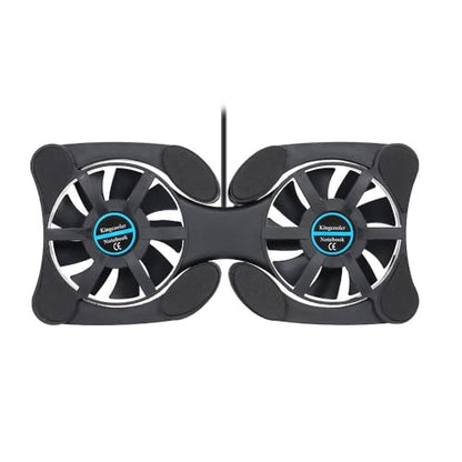 Mini USB Laptop Cooling Pad with 2 Fans – Foldable Portable Cooler for 7-15 Inch Notebook, Adjustable Arms Quiet Use Overheat Prevention