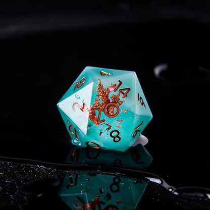 Sharp Edge Star DND Dice Set Handmade 7 Accessories Galaxy Dice for Dungeons and Dragons TTRPG Games, Multi-Sided RPG Polyhedral Resin Sharp Edge Dice Roleplaying Games（Galaxy） - color: Star