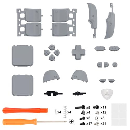 eXtremeRate New Hope Gray Replacement Full Set Buttons for Steam Deck, DIY Custom ABXY D-pad Trackpad Bumpers Triggers Buttons for Steam Deck LCD Handheld Console - Console NOT Included - color: New Hope Gray
