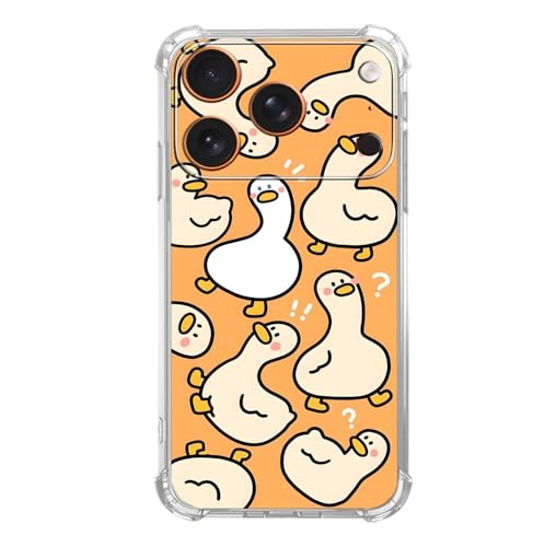 Funny Tilt Head Duck Case for iPhone 17 Pro Max, Dopamine Cute Duck, Trendy Cool Soft TPU Bumper Cover Case for iPhone 17 Pro Max - color: Duck