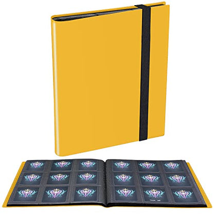 Upgraded 9 Pockets Trading Card Collection Binder, 360 Book Holder Album for Yugioh, MTG, TCG, Magic, Sports Cards - Yellow - color: Yellow