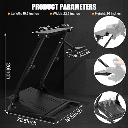 Best brose Adjustable Racing Steering wheel Stand Shifter Mount Fit for Logitech G25, G27, G29, G920 Racing Simulator Cockpit Video Game Accessories, Shifter Wheel Pedals NOT Included