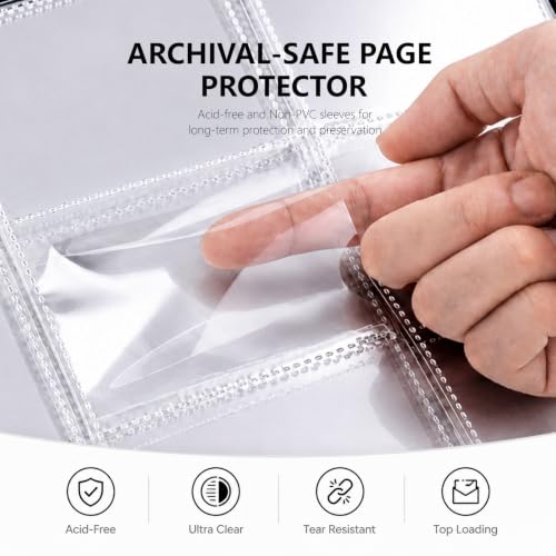 9 Pocket Zip Card Binder, Trading Card Album Holds 1080 Cards, Pink | Logo-free design,top-loading pages,removable double-sided pockets,waterproof cover,soft lnner lining. - color: Pink, size: 9 Pocket 1080