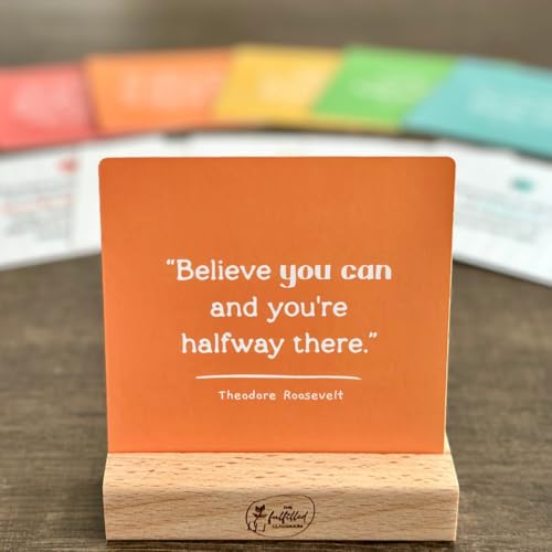 Conversation Cards for Teens – Motivational & Affirmation Quote Deck with Journal Prompts, Double-Sided with Display Stand | Therapy & Classroom Supplies for Teachers, Counselors & Parents
