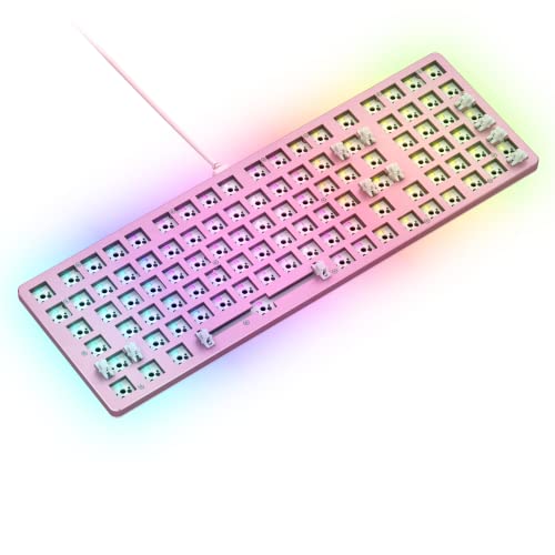 GLORIOUS Gaming GMMK 2 Full Size (96%) Barebones (Frame Only) - Mechanical Gaming Keyboard Frame, Full Size (96%), Aluminium, Customisable, Per Key RGB, American QWERTY Layout - Pink - color: Pink, size: Barebone Full Size (96%)
