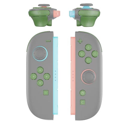eXtremeRate DIY Replacement Full Set Buttons for Joycon 2, Custom ABXY Direction Keys Dpad + - C Home Capture Release L R ZR ZL Trigger Buttons for Nintendo Switch 2 Controller - Matcha Green - color: Matcha Green