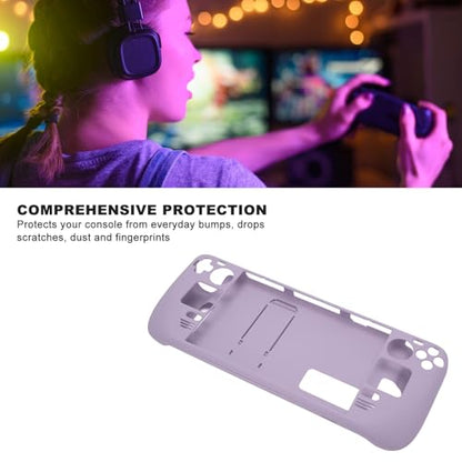 MUNEFE Kickstand Protective Case for Steam Deck, Cover Protector with Stand Base, Full Fingerprint Proof Protective Case for Protecting Your Gaming Console(Lilac Purple)